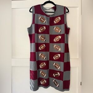 NWOT Queen of Sparkles Football Checkered Dress